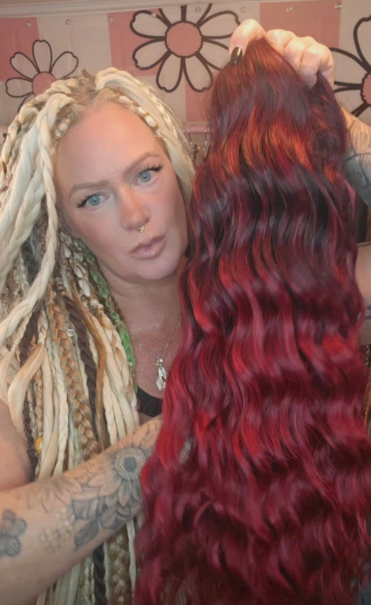 50DE - BRUSHABLE Water Waves - Merlot - Color As Shown