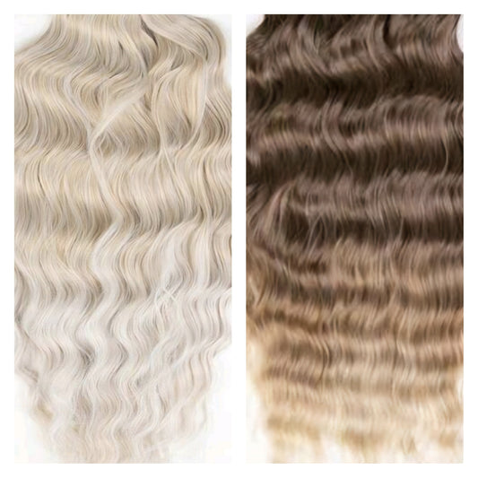 40DE - BRUSHABLE Water Waves - Blonde & Brown Ombre Mix
