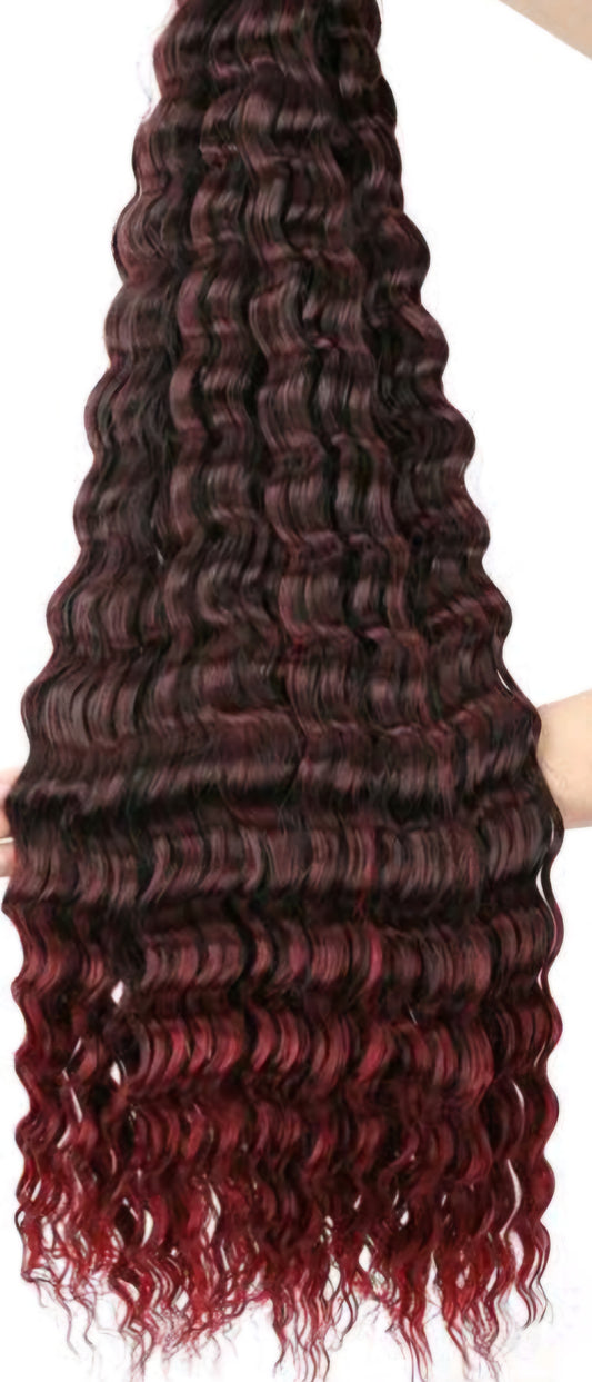50 DE SET Mermaid Waves in Dark Cherry Ombre