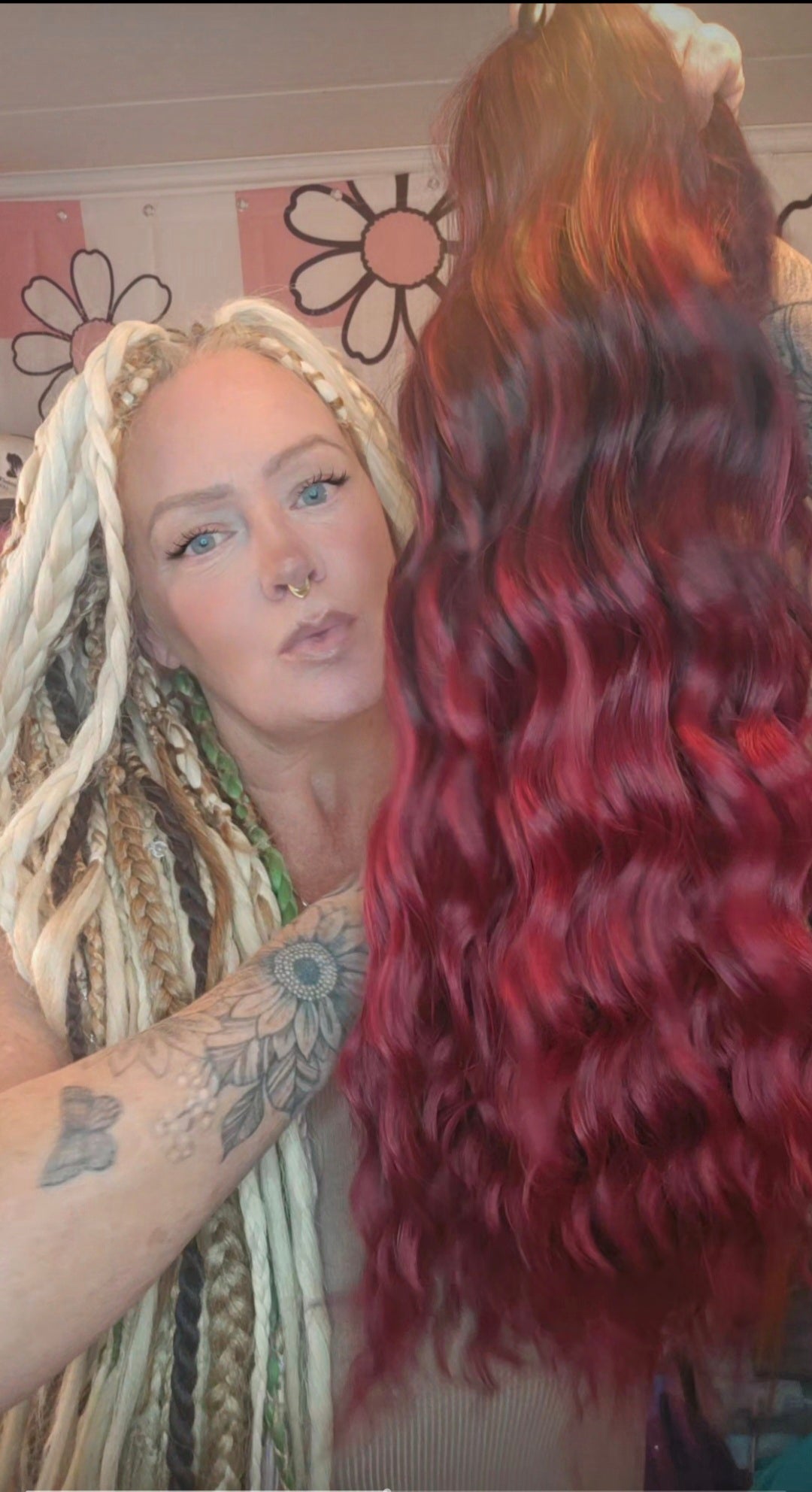 50DE - BRUSHABLE Water Waves - Merlot - Color As Shown