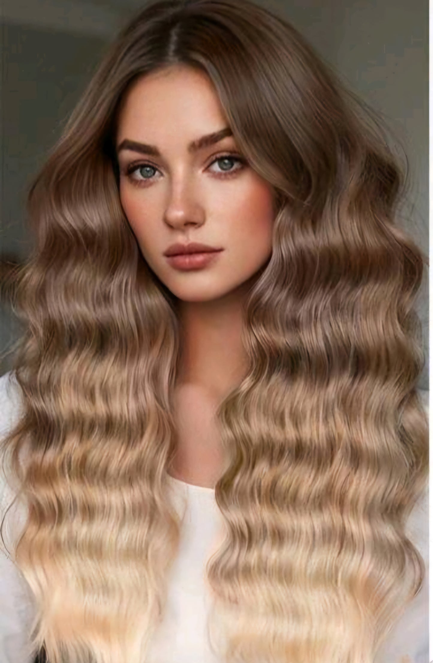 50DE - BRUSHABLE Water Waves - Brown Ombre- Color As Shown